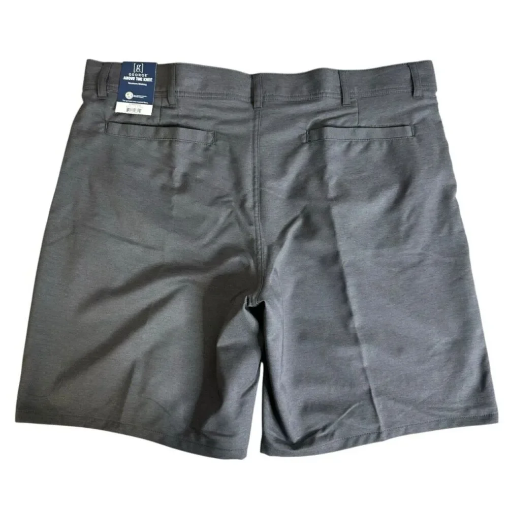 NEW NWT Mens Sz 46 Dark Gray Moisture Wicking Athletic Commuter Shorts GEORGE